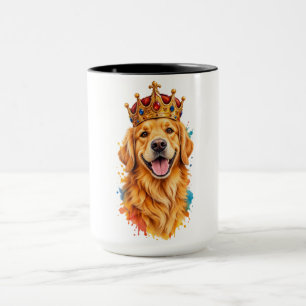 Taza Rey Golden Retriever – Perro Real con Corona, Colo