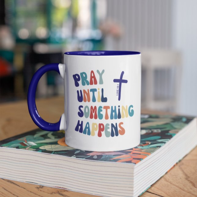 Taza Reza cristiana hasta que algo pase retro (Subido por el creador)