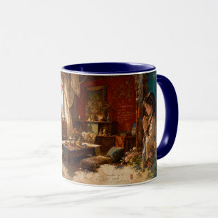 Taza rezar por la auspiciosidad.