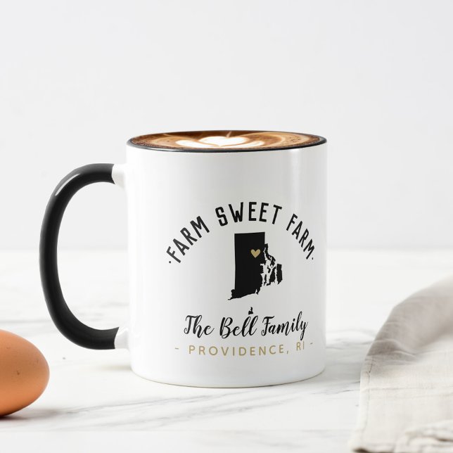 Taza Rhode Island Farm Sweet Farm Family Monograma Mug (Subido por el creador)