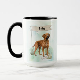 Taza Rhodesian Ridgeback Acuarela Perro Personalizado
