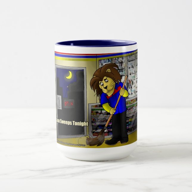 Taza Rick London "Lion Sweeps Tonight", cómico gracioso (Centro)