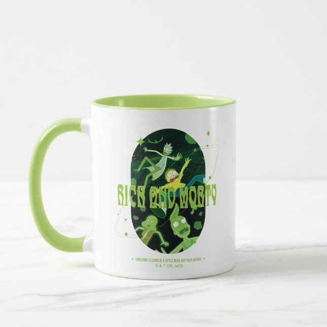 Taza Rick y Morty Falling Citation Badge (Izquierda)
