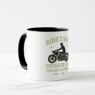 Taza Ride Fast Cafe Racer Club Personalizado