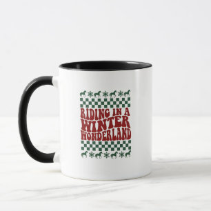 Taza Riding en un feo suéter de Navidad Winter Wonderla