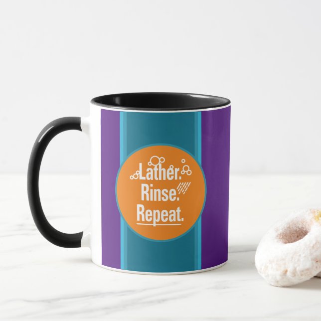 Taza Rincón de cuarzo Repetir rayas de Aqua Naranja pun (Con donut)