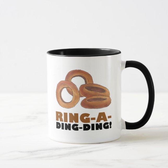 Taza Ring-A-Ding Onion Ring Junk Food Foodie Gift (Derecha)