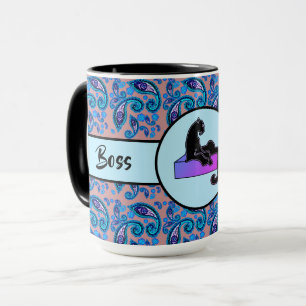 Taza Ringer de gato rosa negro Lady 15oz