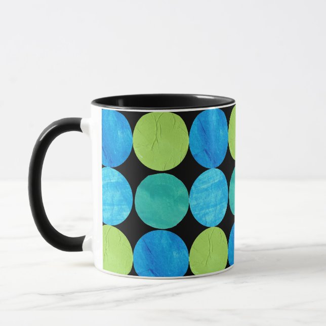 Taza Ringer Mug, Blue Moons Pattern (Izquierda)