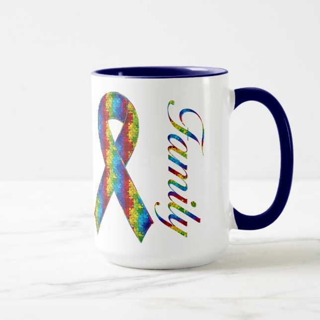 Taza Ringer Mug de autismo familiar (Derecha)