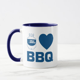 Taza Rinoceronte azul "I Heart BBQ"