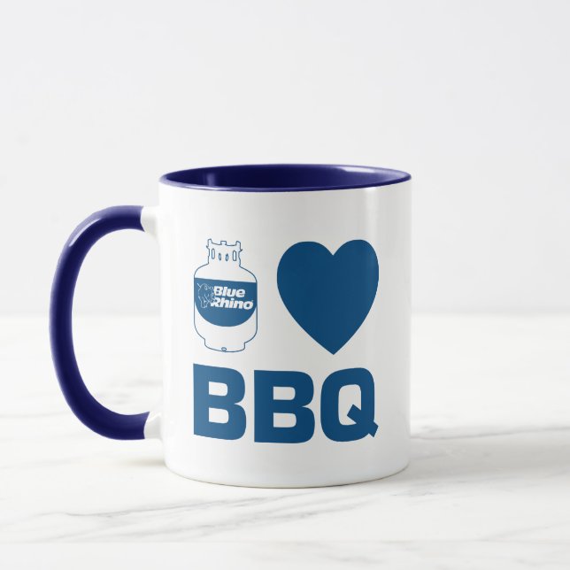 Taza Rinoceronte azul "I Heart BBQ" (Izquierda)