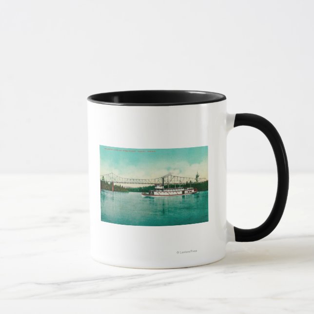 Taza Río Willamette y puente de acero en Albany (Derecha)