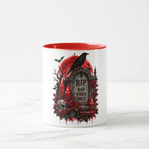 Taza RIP Solo Malas Vibraciones Desi de Halloween Gótic