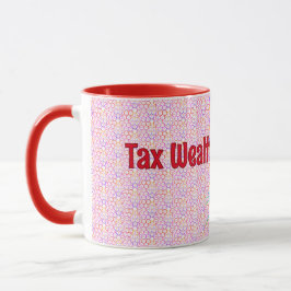 Taza Riqueza fiscal geométrica roja, barrido de instruc
