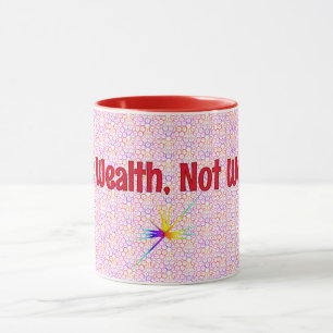 Taza Riqueza fiscal geométrica roja, barrido de instruc