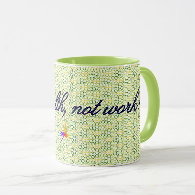 Taza Riqueza fiscal geométrica verde, barrido de declar (Anverso derecho)