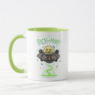 Taza RIQUEZA Y MORTY™  Gráfico ilustrado de vuelo espac