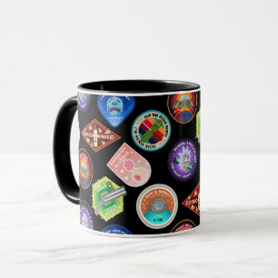 Taza RIQUEZA Y MORTY™  Patrón de parches en el espac