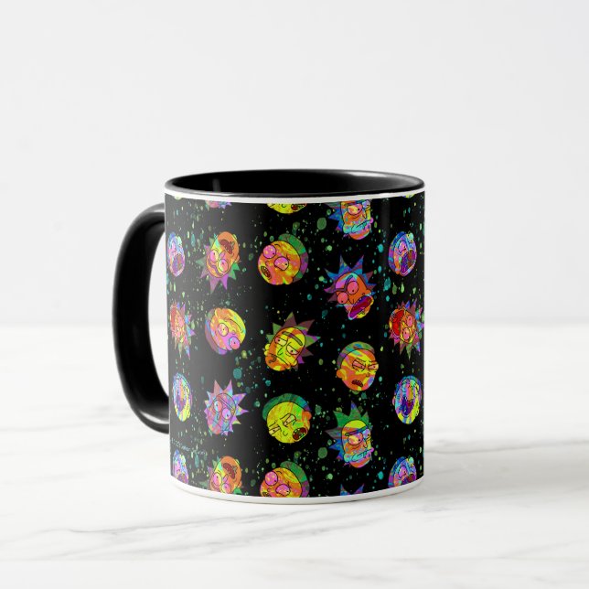 Taza RIQUEZA Y MORTY™| Patrón Psicodélico De Swirl (Anverso izquierdo)