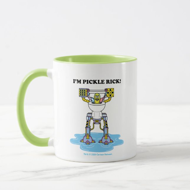 Taza RIQUEZA Y MORTY™| Pickle Rick Toilet Mech (Izquierda)