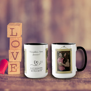 Taza Risas, amor, siempre Pareja Valentine Photo B&W
