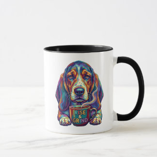 Taza Rise and Grind Basset Hound Pop Art Coffee