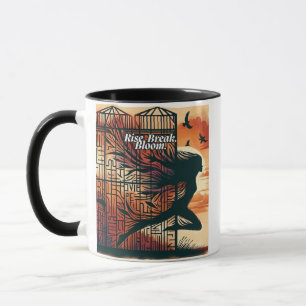Taza Rise Break Bloom – Powerful quote art for blooming
