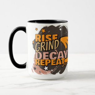 Taza Rise Grind Decay Repeat – Cráneo Divertido de Hall