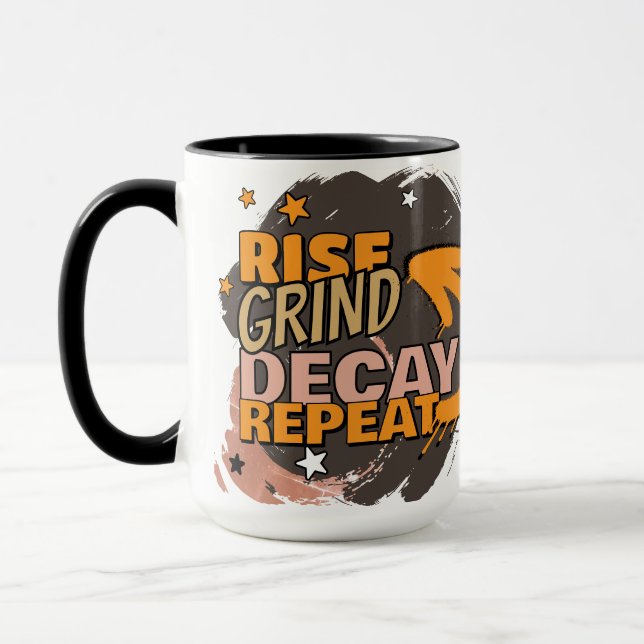 Taza Rise Grind Decay Repeat – Cráneo Divertido de Hall (Izquierda)