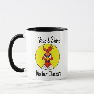 Taza Rise & Shine Mother Cluckers Funny Rooster Café