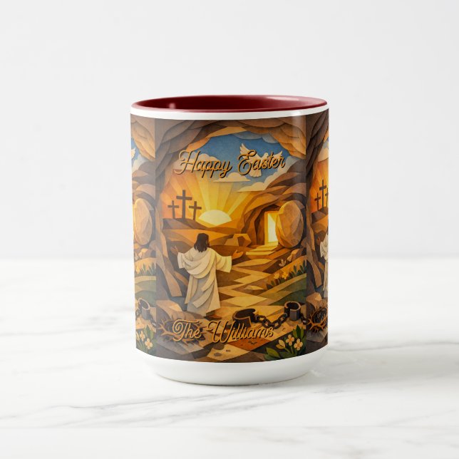 Taza Risen Jesus Empty Tomb 3D Papercut Easter Combo (Centro)