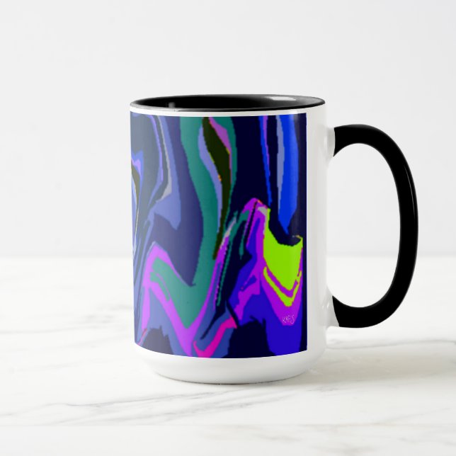 Taza Ritmo de color 3 Blue Mug (Derecha)