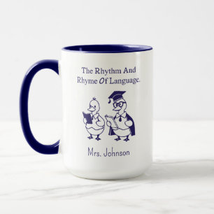 Taza Ritmo y rima de diseño de amante de la poesía del 