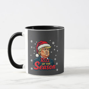 Taza Rizz de la Temporada Divertido Trump Navidad Santa