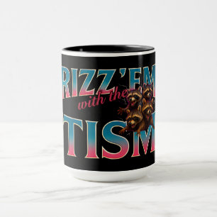 Taza Rizz Em con el meme de Tism Autismo Mapache Divert