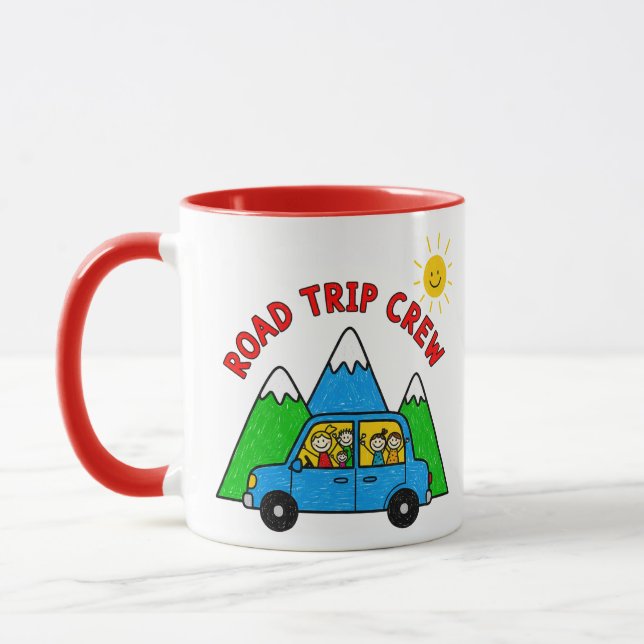 Taza Road Trip Crew Kids Travel Drawing (Izquierda)