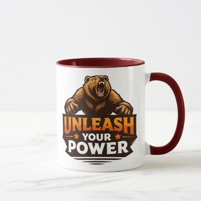 Taza Roaring Bear Strength Motivation Tee (Derecha)
