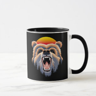 Taza Roaring Grizzly Bear Face