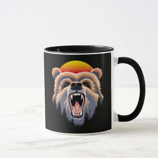 Taza Roaring Grizzly Bear Face (Derecha)