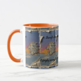 Taza Roaring Lion Sunrise Papercut Mug