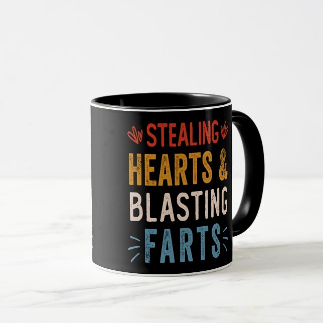 Taza Robar Corazones Y Blastar Farts Divertido Valentin (Anverso derecho)