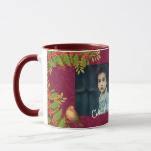 Taza Robin Birds Holly Berry Photo Wine