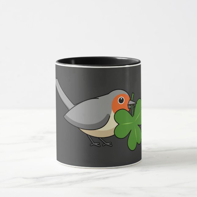 Taza Robin lindo con Shamrock Clover Personalizado (Centro)