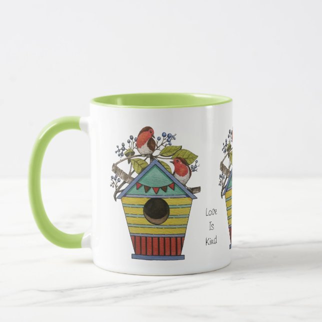 Taza Robins Con Arándanos Y Aves (Izquierda)