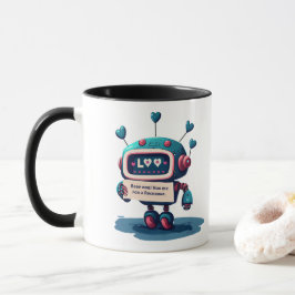 Taza Robot Cutáneo, Abrazo Para Una Recarga, Corazón Mu