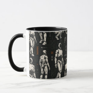 Taza Robot Humanoide Futurista Arte de Ciencia Ficció
