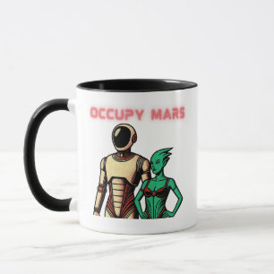 Taza Robot Humanoide Futurista en un Planeta Alien