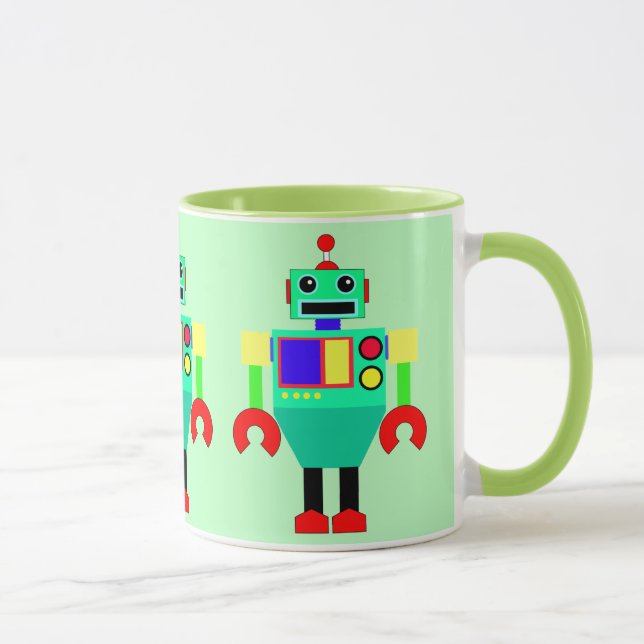 TAZA ROBOT VERDE, ROJO Y AMARILLO (Derecha)