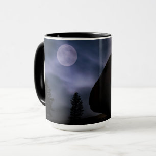 Taza Roca iluminada por la luna   Parque Nacional Yosem